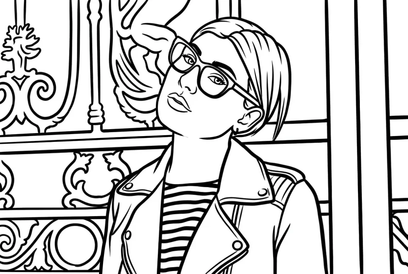 Bold line drawing result generated from the same portrait photo
