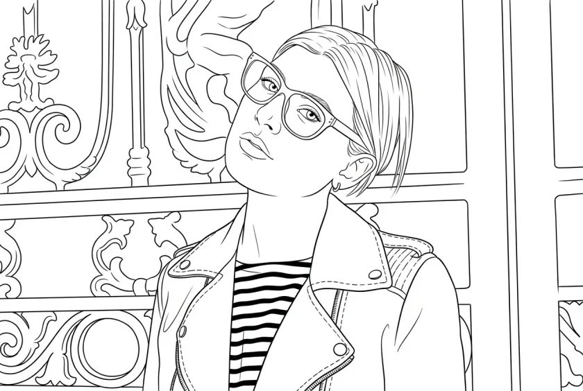 Detailed line art result generated from the same portrait photo