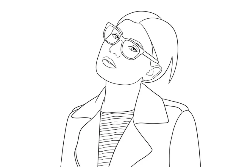 Simple outline result generated from the same portrait photo